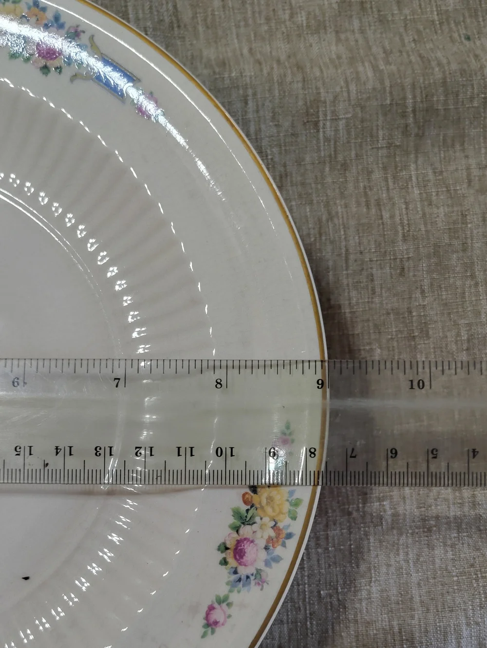 Antique 1925 Sebring Ivory Porcelain 22 Carat Gold Rimmed Dinner Plates-set Of 4